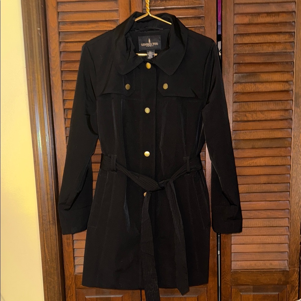 London Fog Women's Black Coat with Belt